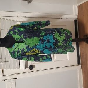 Kiko Sol Floral Print Swim Coverup - Green and Blue NWT.